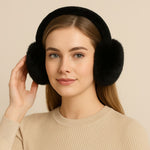 Load image into Gallery viewer, Radhu &amp; Kabby Winter Plush Earmuffs Combo | Soft Black &amp; Beige Faux Fur Ear Warmers | Pack of 2