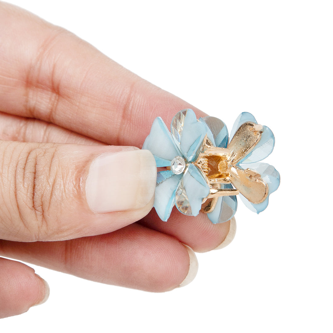 Radhu & Kabby Mini Clutchers for Girls/Women | Set of 12-Piece Flower Mini Claw Clips | Hair Clips with Vibrant Pastel Floral Design