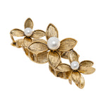 Load image into Gallery viewer, Elegant Floral Pearl Hair Claw Clip - Vintage Metal Flower Hair Accessory