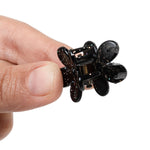 Load image into Gallery viewer, Radhu &amp; Kabby Pack of 6 Glitter Mini Claw Clips | Black &amp; White Flower Design Hair Accessories