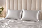 Load image into Gallery viewer, Radhu &amp; Kabby Premium Satin Pillow Covers with 3 Satin Scrunchies | Ultra Soft Silky Cooling Satin with Smooth Zipper Closure | Standard Size 72 x 48 cm