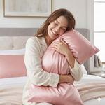 Load image into Gallery viewer, Radhu &amp; Kabby Satin Silk Pillow Covers with 3 Scrunchies | Hair Care Pillow Cover for Frizz Control &amp; Smooth Skin | Standard Size 72 x 48 cm