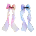 Load image into Gallery viewer, Hair Bow Clips Long Ribbon  Perfect for Any Occasion Set of 2
