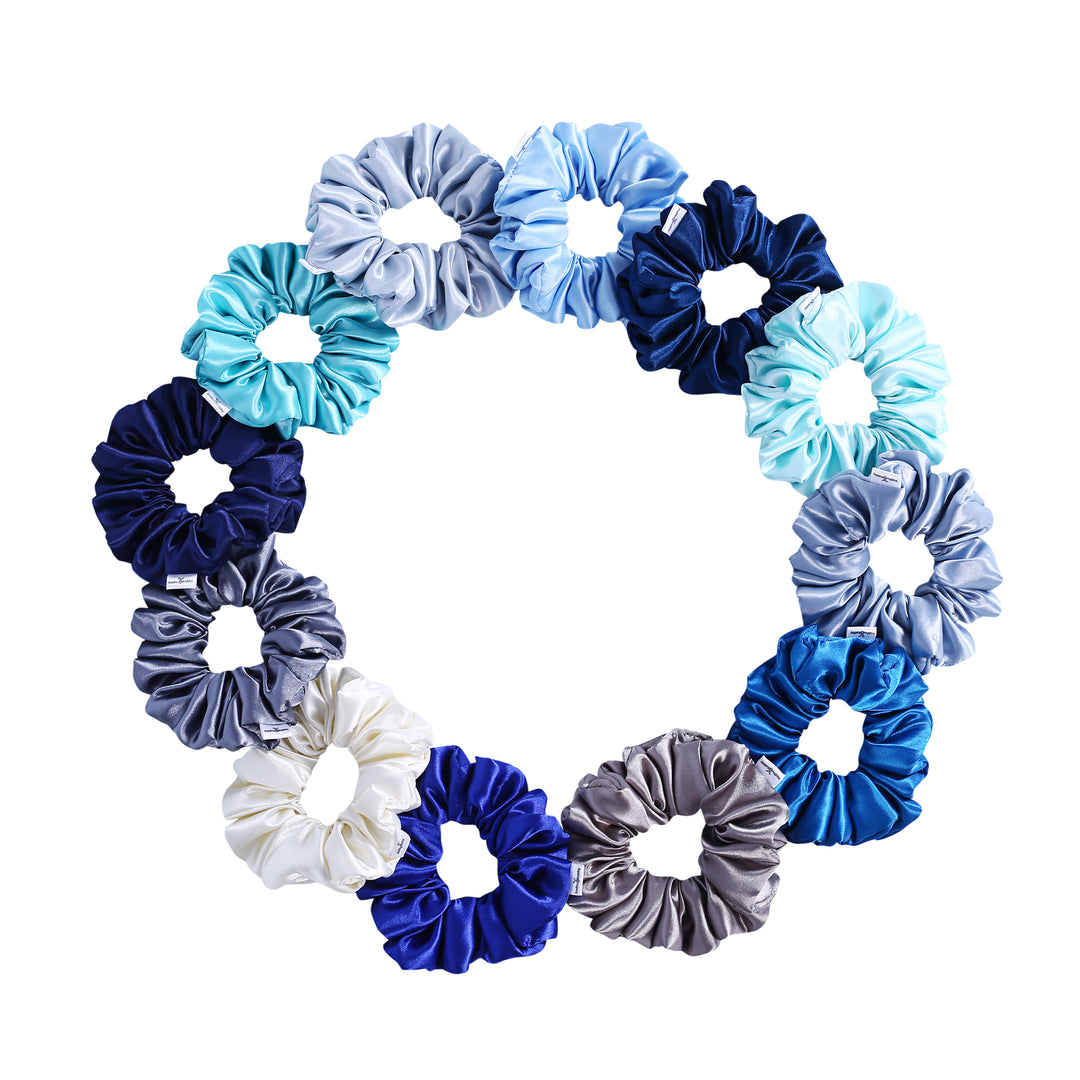 Satin Hair Scrunchies for Girls and Women Pack of 12