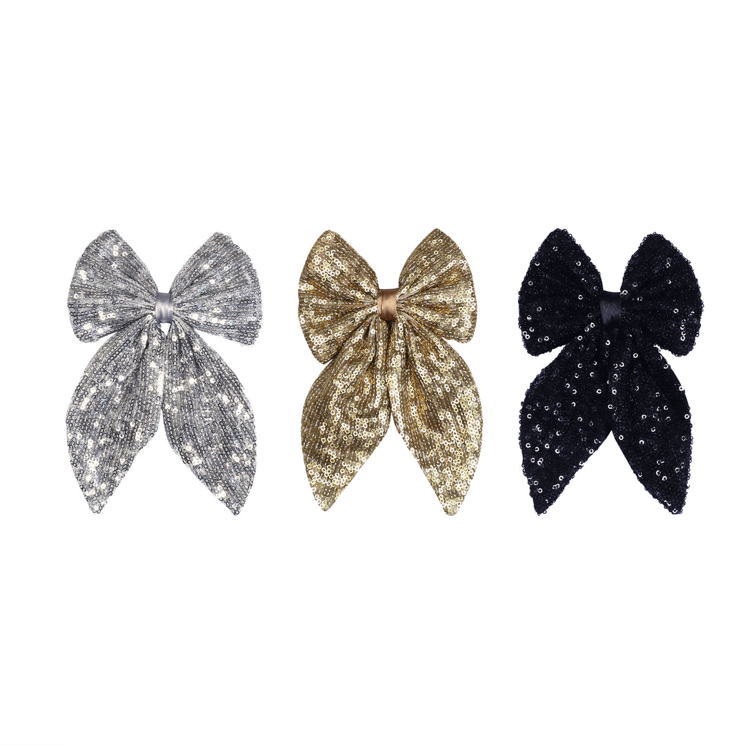 Stylish Hair Bow Clip for Women/Girls Golden Colour Set of 1