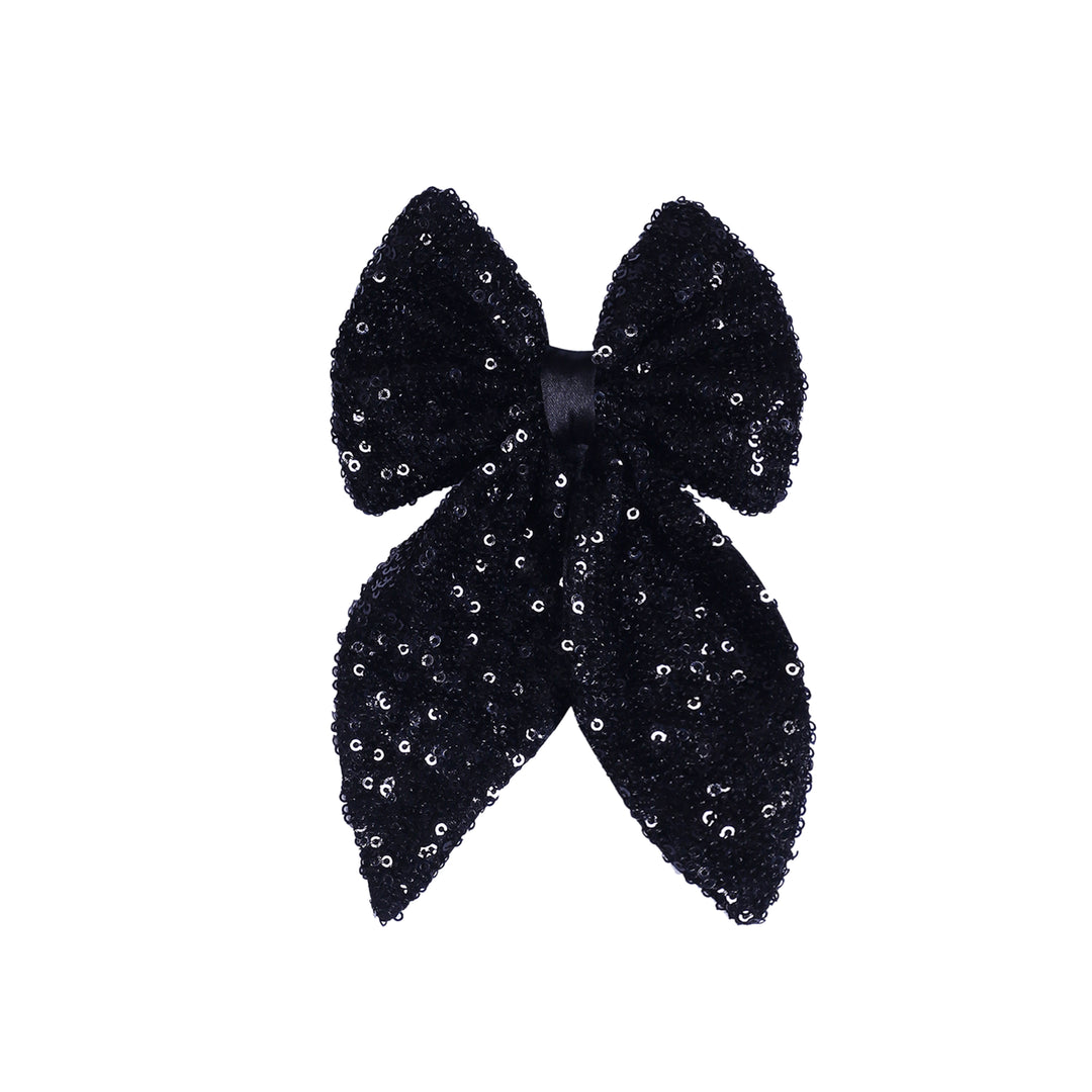 Handmade Hair Bow Clip for All Occasions Black Colour Set of 1