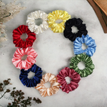 Load image into Gallery viewer, Satin Scrunchies - Multi-Colour Hair Accessories Set of 10
