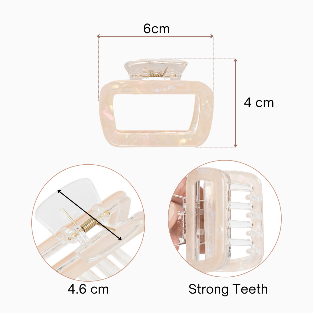 Radhu & Kabby Claw Clips for Women/Girls | Minimalist Pastel Coloured Hair Clutchers | Set of 3 Ivory, Light Pink & White