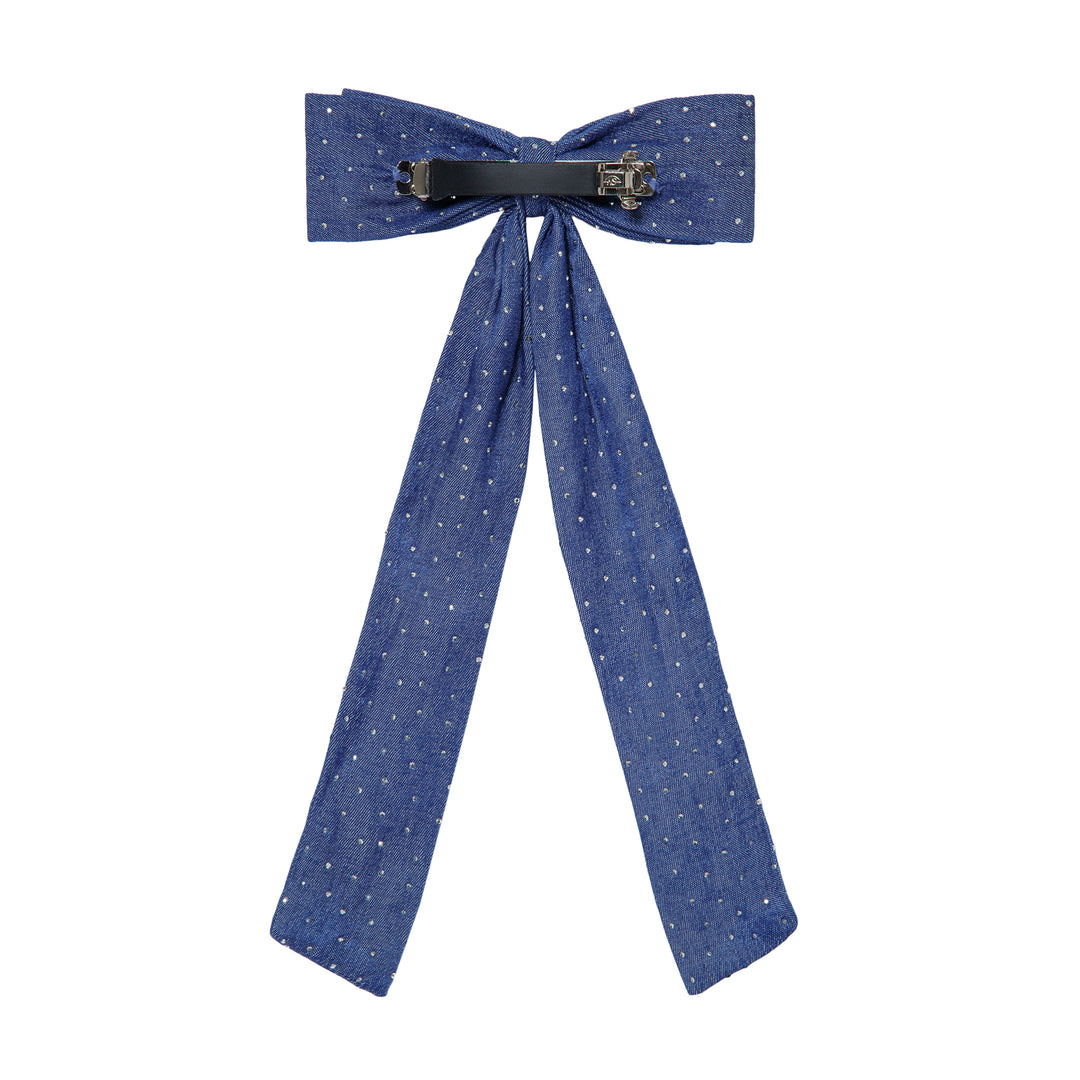 Radhu & Kabby Pack of 3 Sparkly Long Tail Hair Bows for Women & Girls