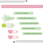 Load image into Gallery viewer, Girls&#39; Hair Clips in Pastel Pink &amp; Green Pack of 4
