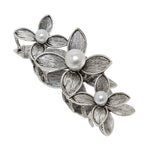 Load image into Gallery viewer, Elegant Floral Pearl Hair Claw Clip - Vintage Metal Flower Hair Accessory