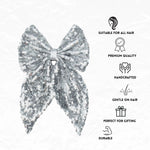 Load image into Gallery viewer, Trendy Hair Bow Clip for Women &amp; Girls Silver Colour Pack of 1
