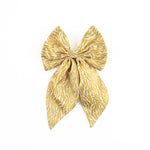 Load image into Gallery viewer, Satin Gold Patterned Hair Bow Clip For Women &amp; Girls Set of 1
