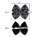 Load image into Gallery viewer, Handmade Black Embellished Hair Bow for Girls &amp; Women
