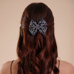 Load image into Gallery viewer, Handmade Black Embellished Hair Bow for Girls &amp; Women
