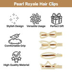 Load image into Gallery viewer, Pearl Hair Clips - Stylish Bow &amp; Crown Hairpins Set of 4
