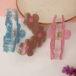 Load image into Gallery viewer, Flower Design Hair Claw Clips – Medium Size Pastel Clips Set of 3