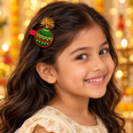 Load image into Gallery viewer, Radhu &amp; Kabby Diwali Embroidered Hair Clips for Girls &amp; Women | Festive Rangoli &amp; Decorative Hair Accessories | Set of 4