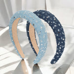 Load image into Gallery viewer, Radhu &amp; Kabby Pack of 2 Denim Hairbands | Stylish Handmade Hair Accessories for Girls &amp; Women