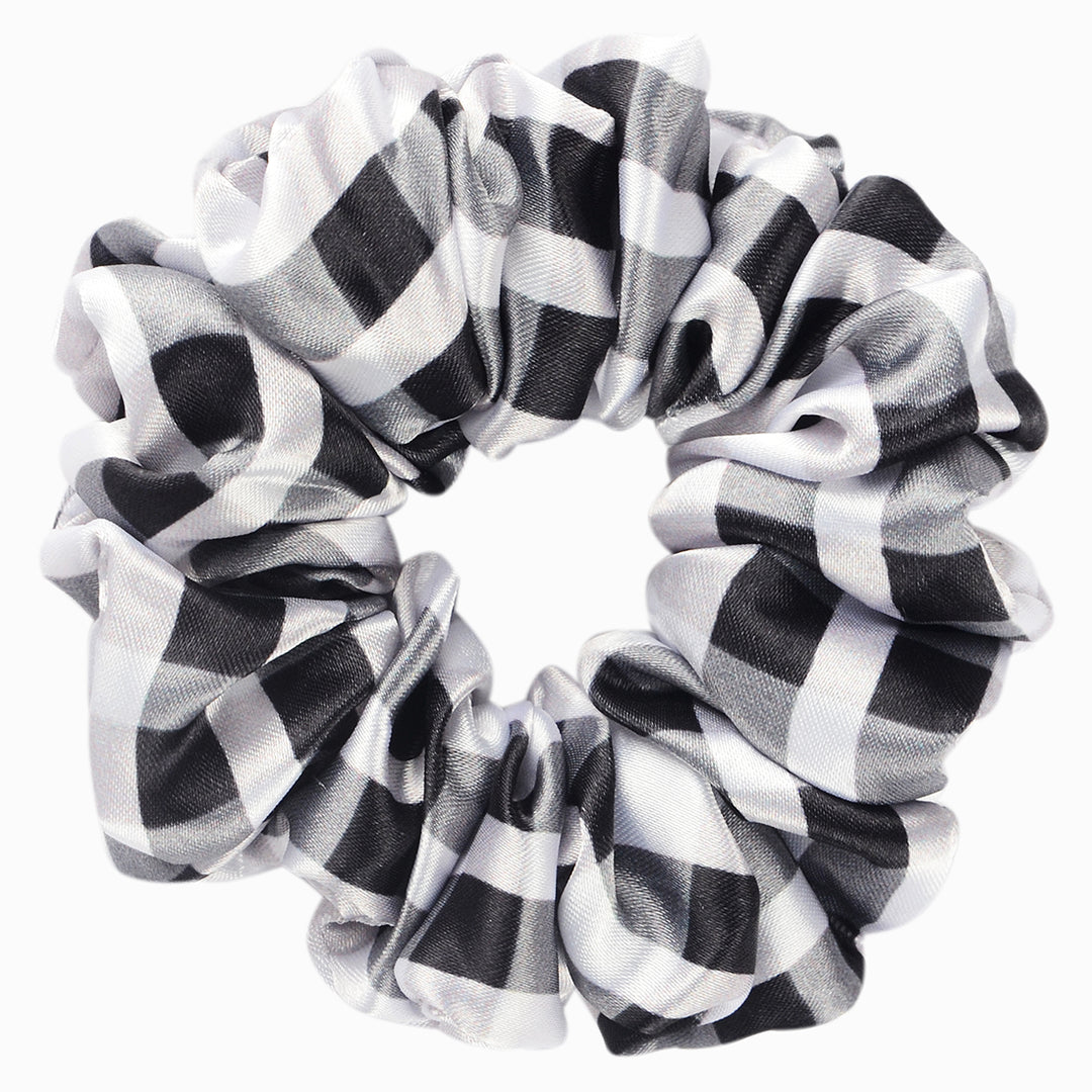 Hair Scrunchies Black & White Patterned Set of 6