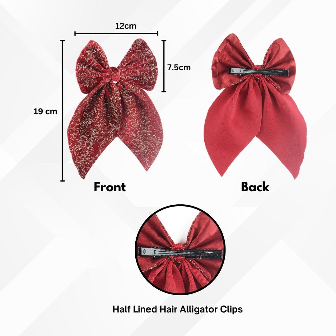 Hair Bow For Women/Girls Pack of 1 Maroon Colour