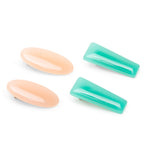 Load image into Gallery viewer, Alligator Hair Clip Hairpin Peach &amp; Teal Colours Set of 4
