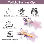 Load image into Gallery viewer, Star Alligator Hair Clip Hairpin Purple Hairpins Pcs of 2
