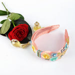 Load image into Gallery viewer, Peach Floral Embroidered Headband For Women &amp; Girls Pack of 1
