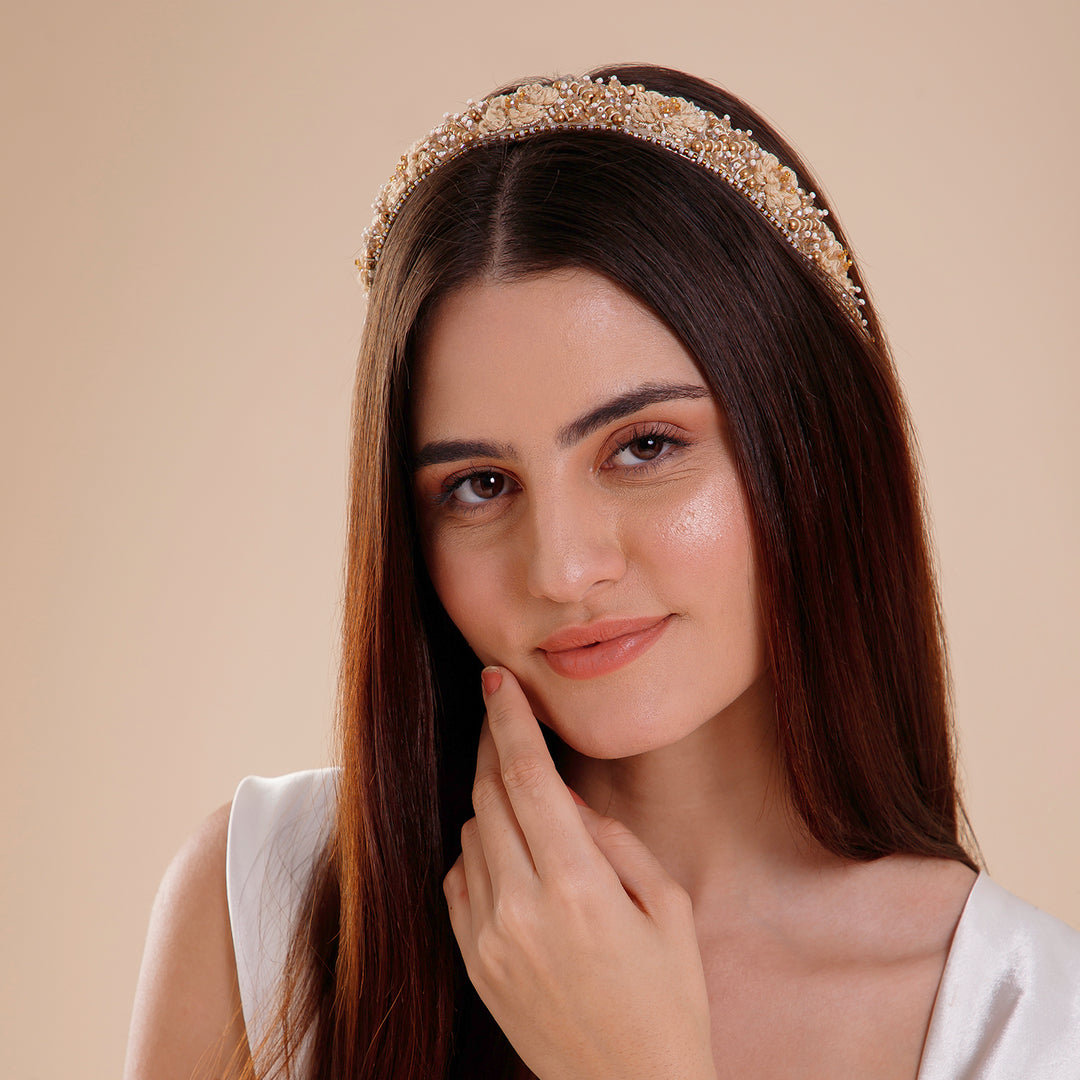 Golden Beaded Handmade Hairband