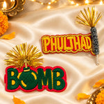 Load image into Gallery viewer, Radhu &amp; Kabby Diwali Embroidered Hair Clips for Girls &amp; Women | Phuljhadi &amp; Bomb Festive Hair Accessories