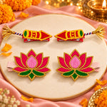 Load image into Gallery viewer, Radhu &amp; Kabby Diwali Hair Clips for Girls &amp; Women | Rocket &amp; Lotus Embroidered Festive Hair Accessories | Set of 4