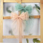 Load image into Gallery viewer, Hair Bows Clips for Women Light Green &amp; Peach Colour Set of 2
