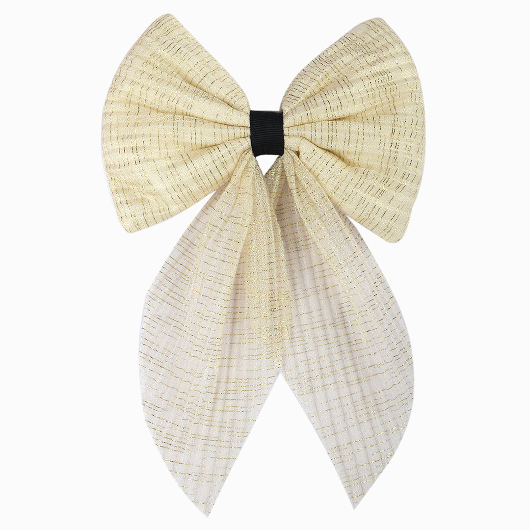 Trendy Hair Bow Clip For Girls White Colour Pack of 1