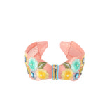 Load image into Gallery viewer, Peach Floral Embroidered Headband For Women &amp; Girls Pack of 1
