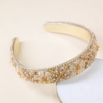 Load image into Gallery viewer, Golden Beaded Handmade Hairband
