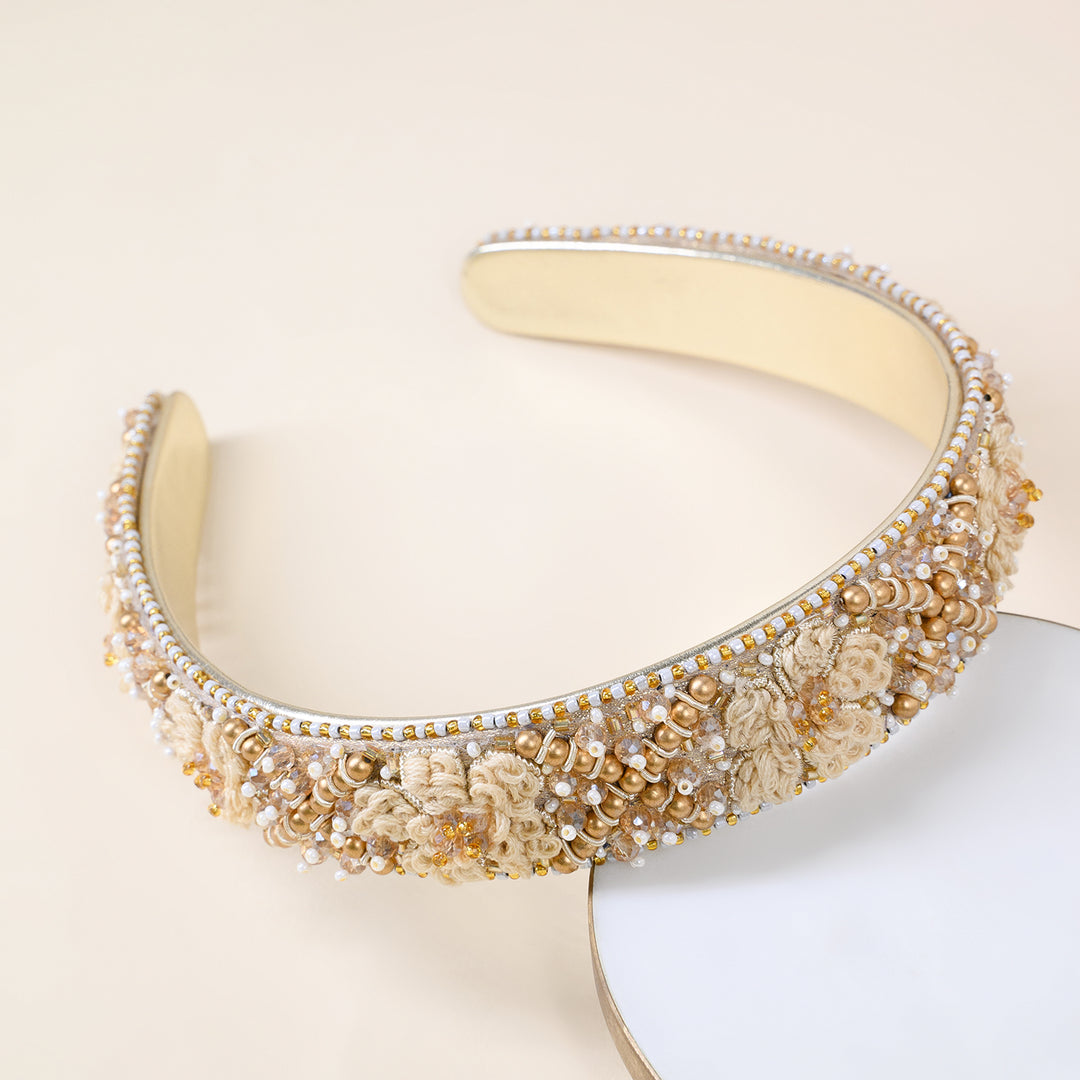 Golden Beaded Handmade Hairband