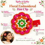 Load image into Gallery viewer, Radhu &amp; Kabby Diwali Embroidered Hair Clips for Girls &amp; Women | Festive Rangoli &amp; Decorative Hair Accessories | Set of 4