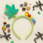 Load image into Gallery viewer, Kids Hairband Green Leaf &amp; Rainbow Caterpillar Plush Headband 1 Piece
