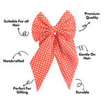 Load image into Gallery viewer, Red Polka Dot Hair Bow Clip for a Retro Look Pack of 1
