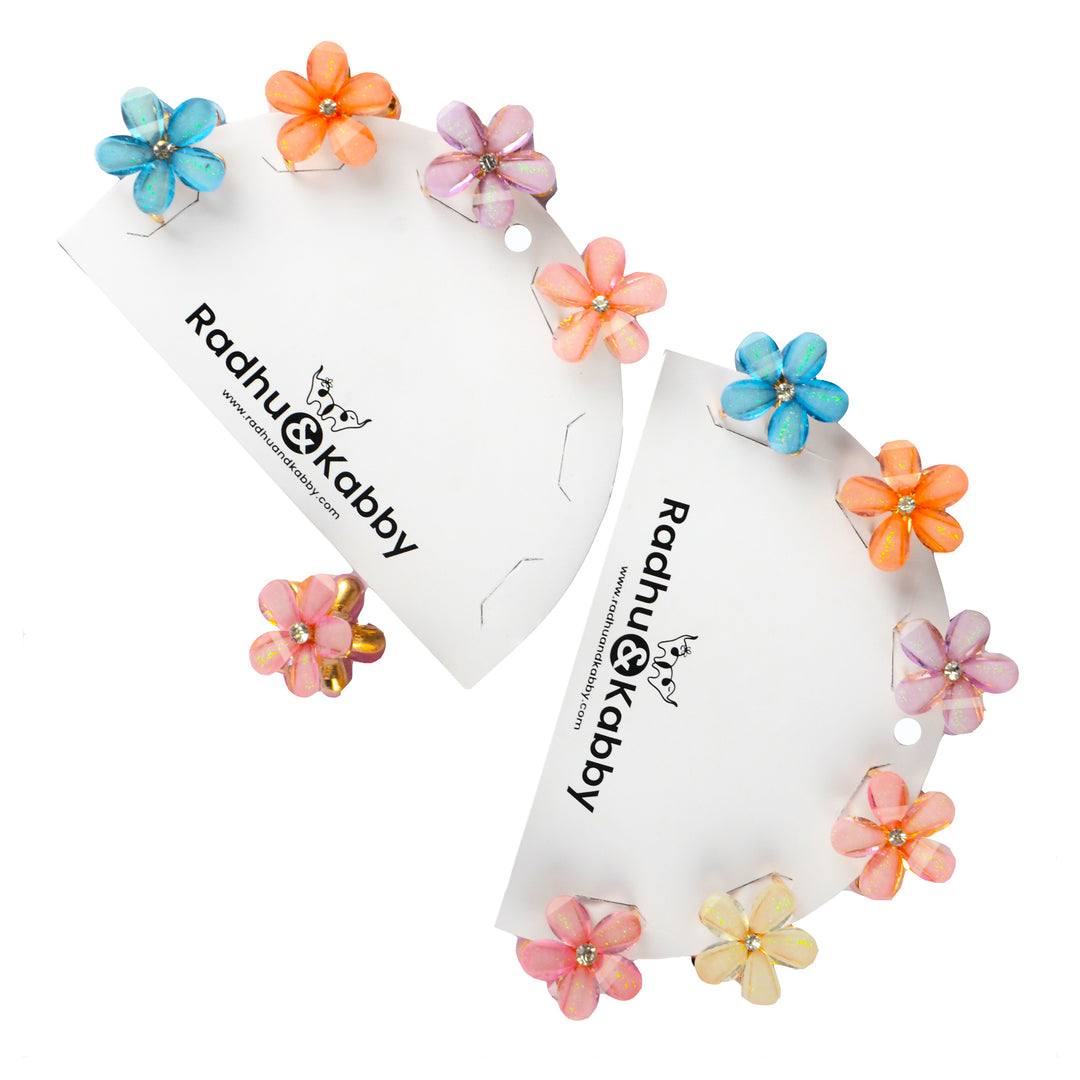 Colourful Floral Hair Clips - Stylish and Versatile Accessory Set of 12