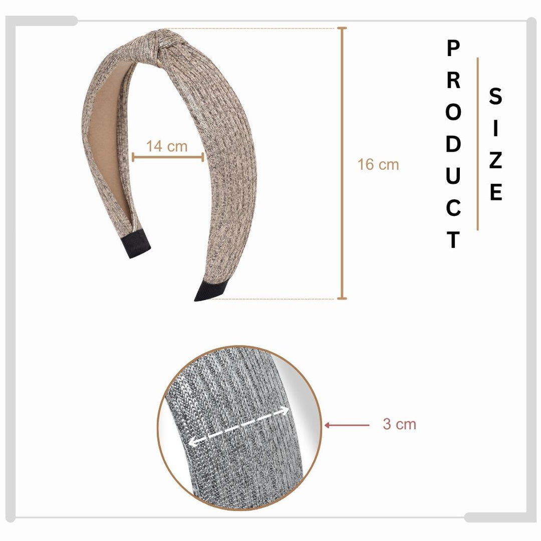 Radhu & Kabby Set of 3 Neutral Shade Knot Hairbands | Stylish Headbands for Women/Girls