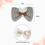 Load image into Gallery viewer, Radhu &amp; Kabby Layered Bow Hair Clips for Girls &amp; Women | Set of 3 Bows in Neutral Shades for Party &amp; Daily Wear