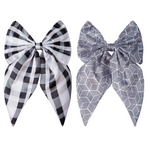 Load image into Gallery viewer, Hair Bows Set of 2 - Black and White
