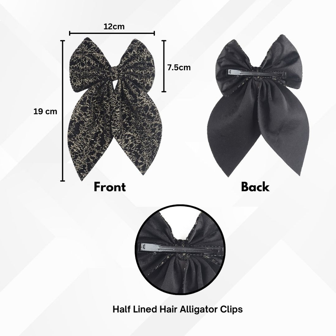 Hair Bow Clip For Women/Girls Black Pack of 1