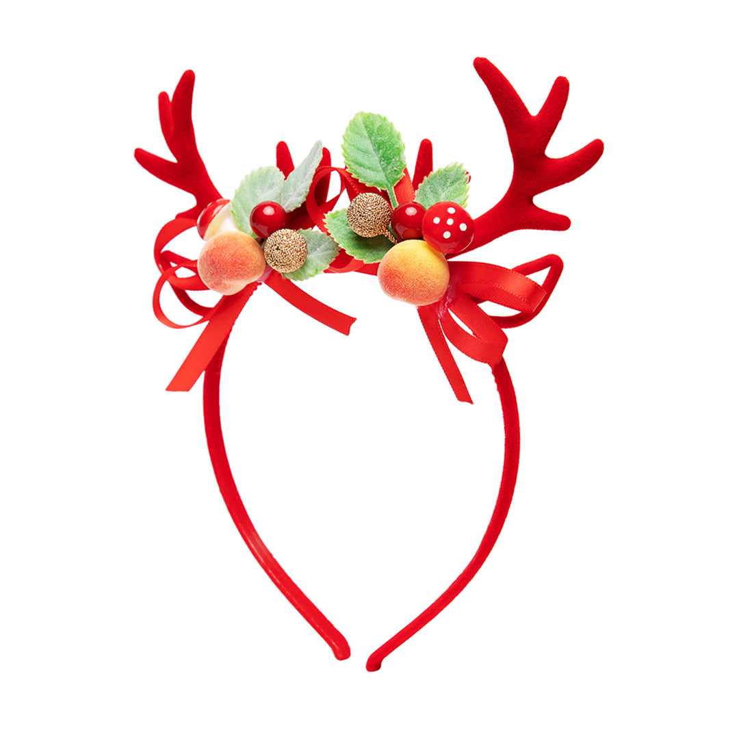 Red Reindeer Antler Headband for Women