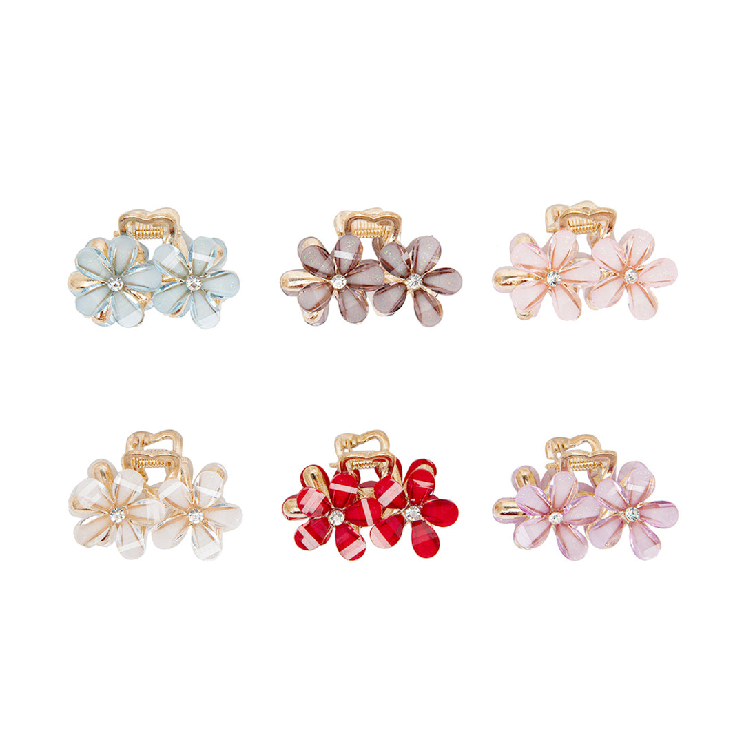 Mini Flower Claw Clips for Women – Pastel Hair Clutcher Set of 6-Piece