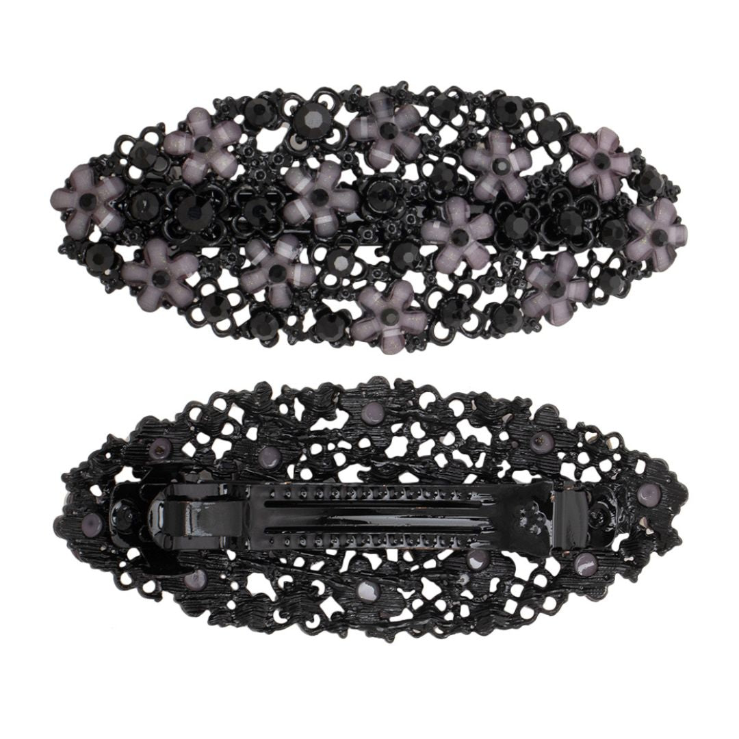 Black Metal Barrette for Women One Piece