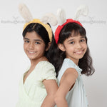 Load image into Gallery viewer, Bunny Ears Headband Red &amp; White with Pearls 1 Pcs
