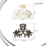 Load image into Gallery viewer, Radhu &amp; Kabby Floral Hair Claw Clips for Girls/Women | Set of 2 Stylish Mini Clutchers | Elegant Rhinestone Embellished Design