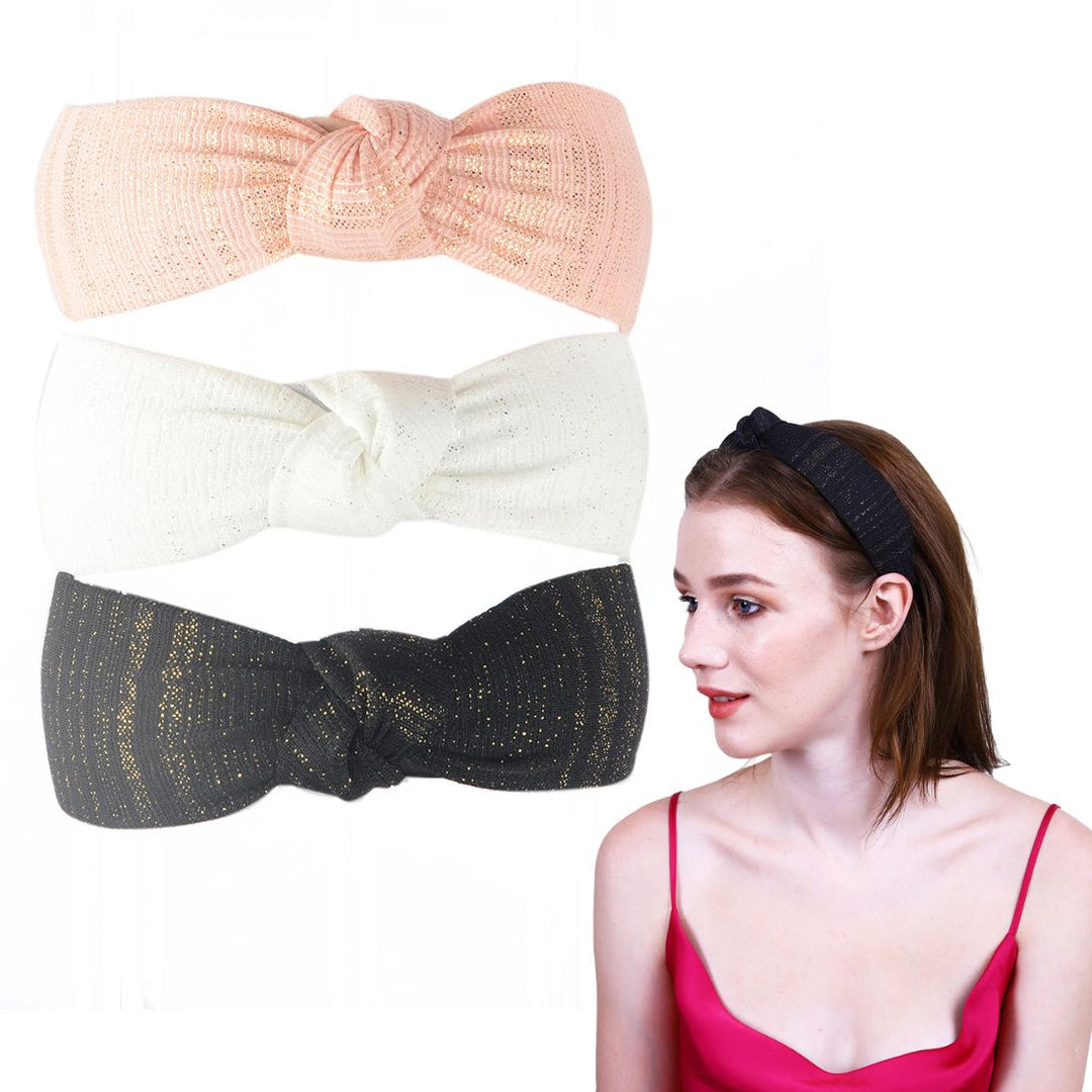 Trendy Headband For Women Black, White, Pink Set of 3